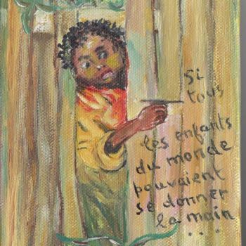 Pintura intitulada "ENFANT A LA FENETRE" por Demoncheaux, Obras de arte originais, Óleo