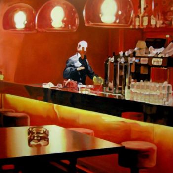 Painting titled "Bar n°2" by D.L  Estrabaut, Original Artwork