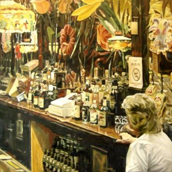 Painting titled "Bar n°4" by D.L  Estrabaut, Original Artwork