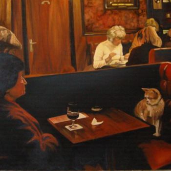 Pittura intitolato "Bar n°9" da D.L  Estrabaut, Opera d'arte originale