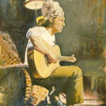 Painting titled "musicien de chambre…" by D.L  Estrabaut, Original Artwork