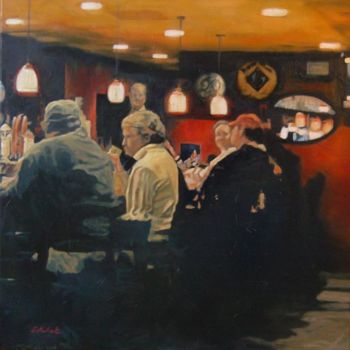 Painting titled "Bar n°13" by D.L  Estrabaut, Original Artwork