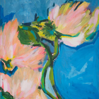 Pittura intitolato "Berlin Flowers II" da Eszter Kerdö, Opera d'arte originale, Acrilico Montato su Telaio per barella in le…