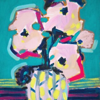 Картина под названием "Flower Bouquet II" - Eszter Kerdö, Подлинное произведение искусства, Акрил Установлен на Другая жестк…