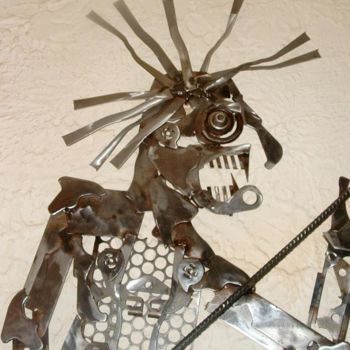 Escultura intitulada "guerrier" por Carole Louise Barbier, Obras de arte originais