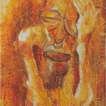 Painting titled "l'africain" by Carole Louise Barbier, Original Artwork