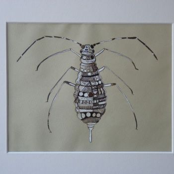 Dessin intitulée "macrosiphum rosae" par Carole Louise Barbier, Œuvre d'art originale