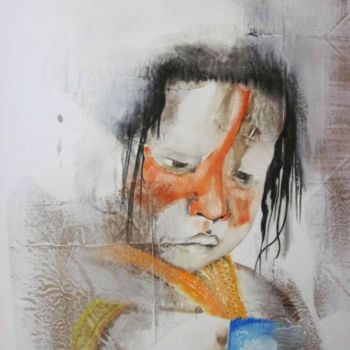 Pintura titulada "Enfant d'Amazonie" por Carole Louise Barbier, Obra de arte original