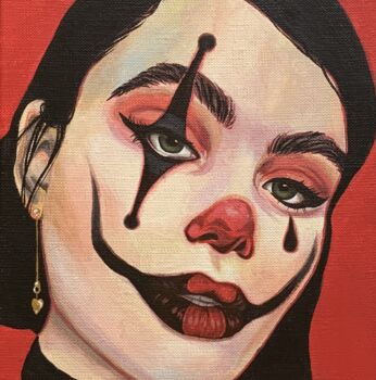 Painting titled "Clown check" by Etery Sidyakina, Original Artwork, Acrylic
