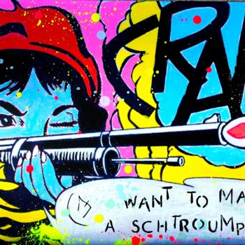 Malerei mit dem Titel "WANT TO MARRY A SCH…" von Ethan Bang-Bang, Original-Kunstwerk, Acryl