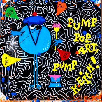 Malerei mit dem Titel "PUMP POP ART by KEI…" von Ethan Bang-Bang, Original-Kunstwerk, Acryl