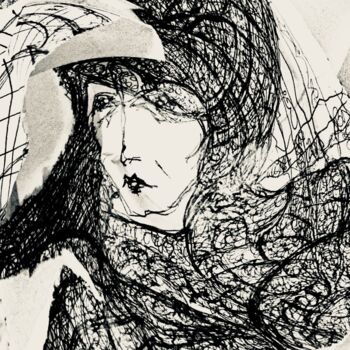 Disegno intitolato "Em Busca de Si" da Ethel Feldman, Opera d'arte originale, Penna gel