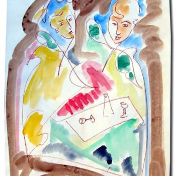 Pittura intitolato "L" da Ethel Muniz, Opera d'arte originale