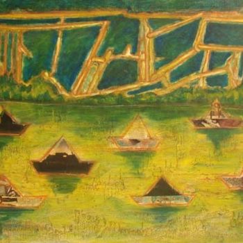 Картина под названием "NOITARUGIF 20 - A" - Ethel Muniz, Подлинное произведение искусства