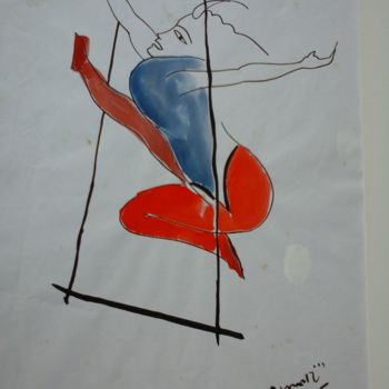 Disegno intitolato "Les trapezistes" da Ethel Muniz, Opera d'arte originale, Altro