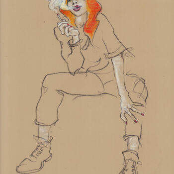 Rysunek zatytułowany „A488 Doris” autorstwa Etienne Bonnet, Oryginalna praca, Pastel
