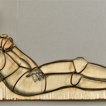 「Hommage à Edouard M…」というタイトルの彫刻 Etienne Frouin (E9 Inertion)によって, オリジナルのアートワーク, ウッド