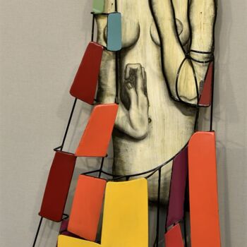 Sculpture titled "Contemplation with…" by Etienne Frouin (E9 Inertion), Original Artwork, Wood