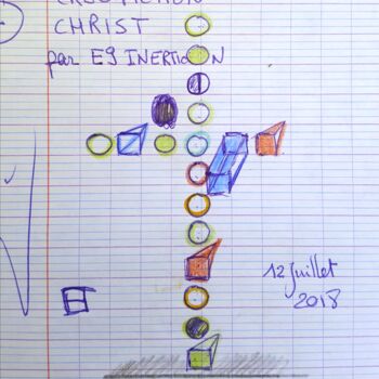 Drawing titled "Croix - souvenir d'…" by Etienne Frouin (E9 Inertion), Original Artwork, Metals