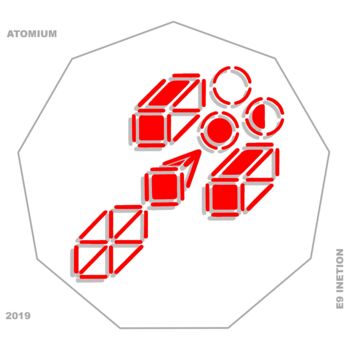 Цифровое искусство под названием "ATOMIUM" - Etienne Frouin (E9 Inertion), Подлинное произведение искусства, Цифровая живопи…