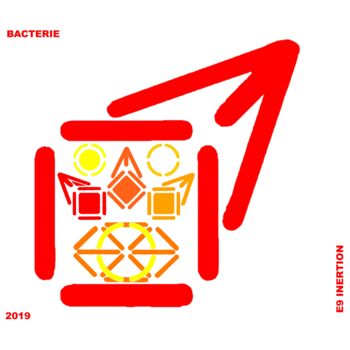 Arts numériques intitulée "BACTERIE" par Etienne Frouin (E9 Inertion), Œuvre d'art originale, Travail numérique 2D