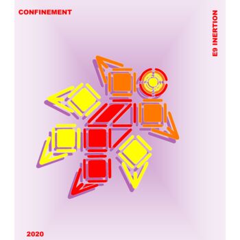 「CONFINEMENT」というタイトルのデジタルアーツ Etienne Frouin (E9 Inertion)によって, オリジナルのアートワーク, 2Dデジタルワーク