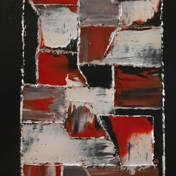 Painting titled "Abstrait dans toute…" by Etienne Guérinaud, Original Artwork, Oil Mounted on Other rigid panel