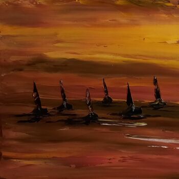Painting titled "Les blacks sont de…" by Etienne Guérinaud, Original Artwork, Oil Mounted on Other rigid panel