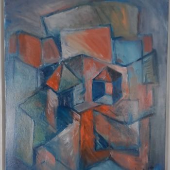 Pintura intitulada "le confinement" por De Grati, Obras de arte originais, Óleo