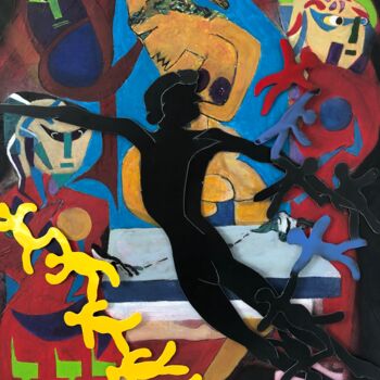 Картина под названием "Composition II" - Étienne Dupé, Подлинное произведение искусства, Масло Установлен на Деревянная рама…