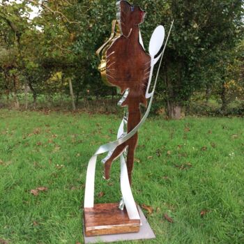 Sculpture intitulée "Danseuse et son omb…" par Étienne Dupé, Œuvre d'art originale, Métaux