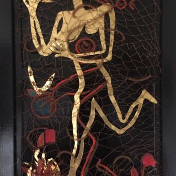 Escultura intitulada "Adam et Eve" por Étienne Dupé, Obras de arte originais, Metais Montado em Outro painel rígido