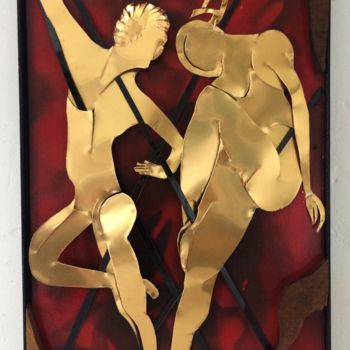 Sculpture titled "La danse" by Étienne Dupé, Original Artwork, Aluminium Mounted on Wood Panel