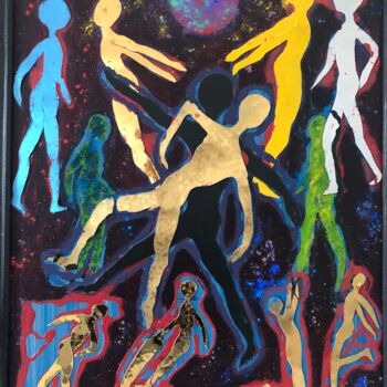 Sculpture titled "Corps de ballet III" by Étienne Dupé, Original Artwork, Acrylic Mounted on Wood Panel