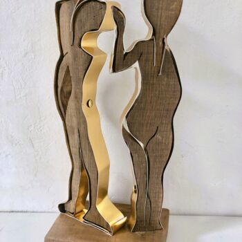 Sculpture intitulée "Geste de tendresse" par Étienne Dupé, Œuvre d'art originale, Aluminium