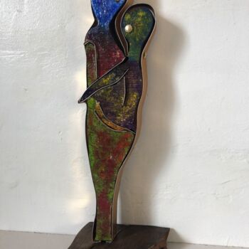 Sculpture titled "Femme à l'enfant -…" by Étienne Dupé, Original Artwork, Aluminium