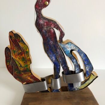 Escultura intitulada "La main" por Étienne Dupé, Obras de arte originais, Alumínio
