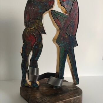 Sculpture titled "Les grosses têtes" by Étienne Dupé, Original Artwork, Metals