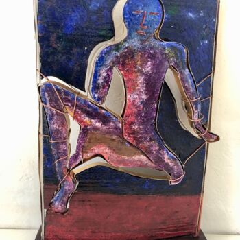 Sculpture intitulée "Homme assis" par Étienne Dupé, Œuvre d'art originale, Aluminium