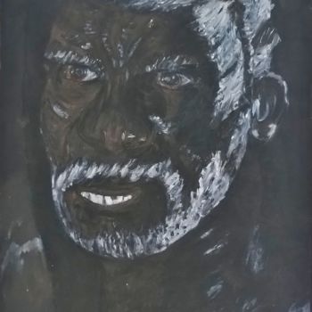 Pittura intitolato "vieil africain" da Étienne Dupé, Opera d'arte originale, Olio
