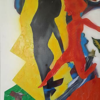 Painting titled "Mouvement I" by Étienne Dupé, Original Artwork, Acrylic