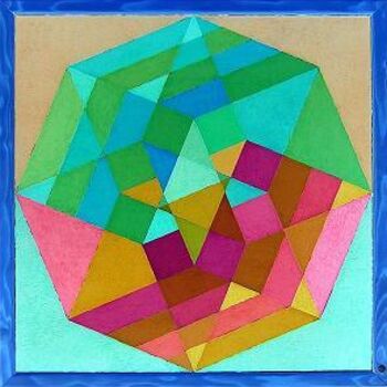 Ζωγραφική με τίτλο "Huit cubes Op'" από Êtin, Αυθεντικά έργα τέχνης