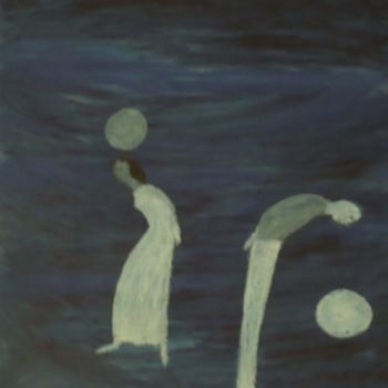 Картина под названием "Les Pensées bleues" - Etolessence, Подлинное произведение искусства, Пастель