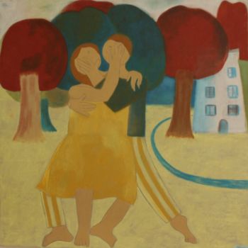Pintura intitulada "Danseà la robe jaun…" por Etolessence, Obras de arte originais