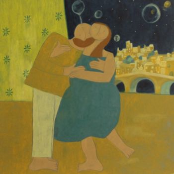 Peinture intitulée "Petits Amoureux à l…" par Etolessence, Œuvre d'art originale
