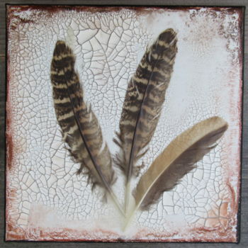 Painting titled "Feathers (beeswax)" by Ellen Hendrikx, Original Artwork