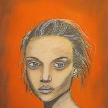 Drawing titled "simone" by Ellen Hendrikx, Original Artwork, Chalk