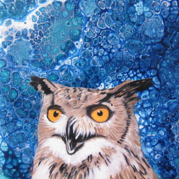 Ζωγραφική με τίτλο "owl" από Ellen Hendrikx, Αυθεντικά έργα τέχνης, Ακρυλικό