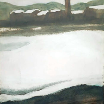 Pittura intitolato "Neve sulla Reggia" da Ettore Sassi, Opera d'arte originale, Acrilico Montato su Cartone