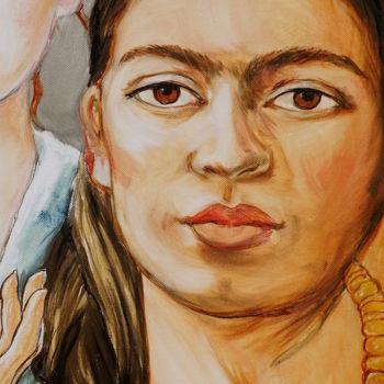 Painting titled "Frida Kahlo" by Etzi, Original Artwork, Oil